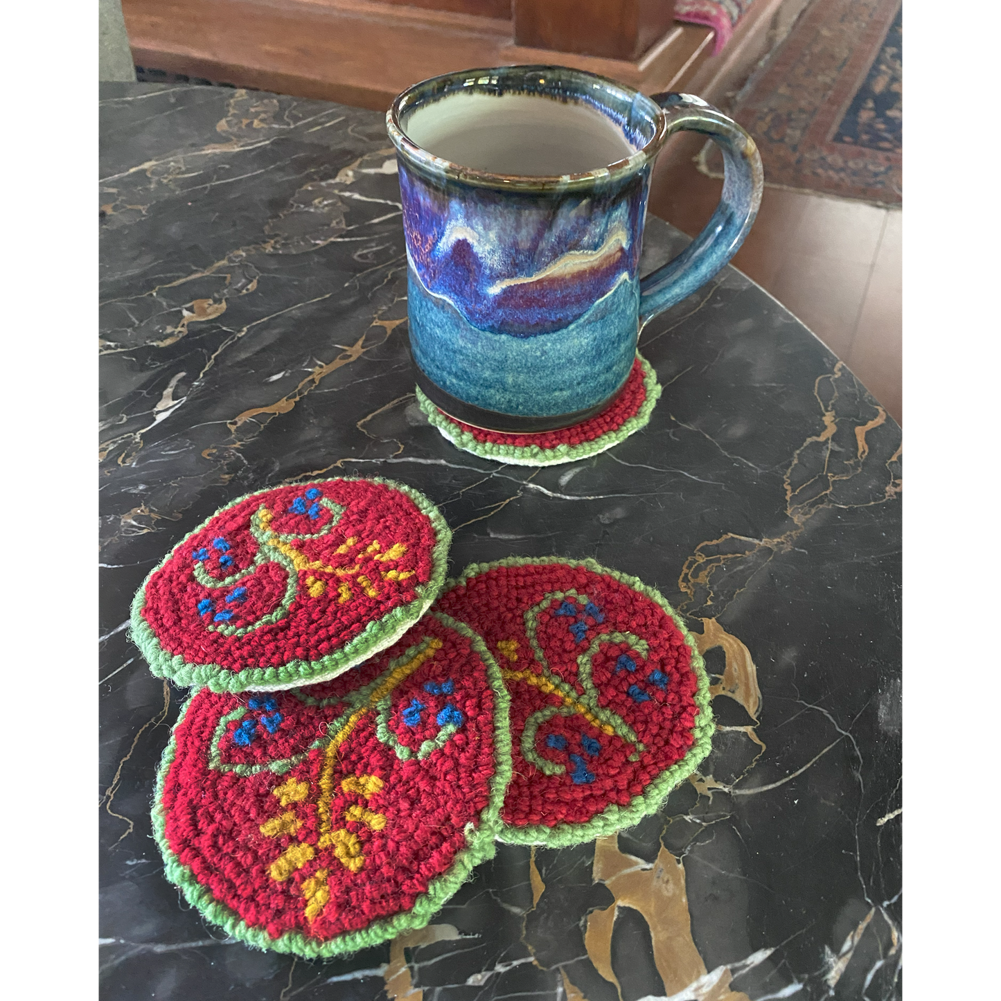 Wheat and Berry - Mug Rug Pattern